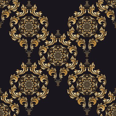 Arka planda kusursuz bir süs. Arka planda çiçek süsü var. Duvar kağıdı deseni