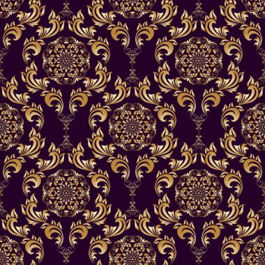 Arka planda kusursuz bir süs. Arka planda çiçek süsü var. Duvar kağıdı deseni