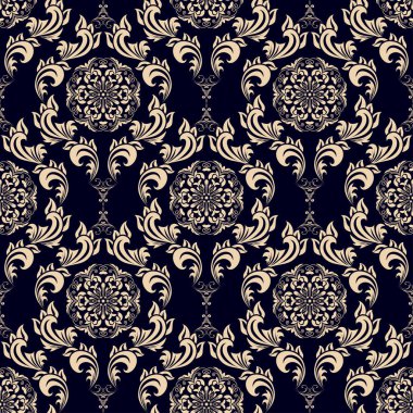 Arka planda kusursuz bir süs. Arka planda çiçek süsü var. Duvar kağıdı deseni