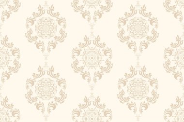 Arka planda kusursuz bir süs. Arka planda çiçek süsü var. Duvar kağıdı deseni. İç tasarımınız için şablon