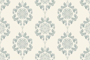 Arka planda kusursuz bir süs. Arka planda çiçek süsü var. Duvar kağıdı deseni. İç tasarımınız için şablon