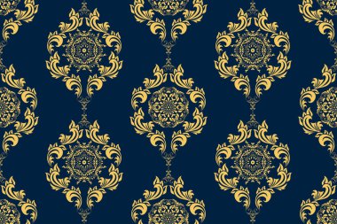 Arka planda kusursuz bir süs. Arka planda çiçek süsü var. Duvar kağıdı deseni. İç tasarımınız için şablon