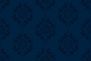 Arka planda kusursuz bir süs. Arka planda çiçek süsü var. Duvar kağıdı deseni. İç tasarımınız için şablon