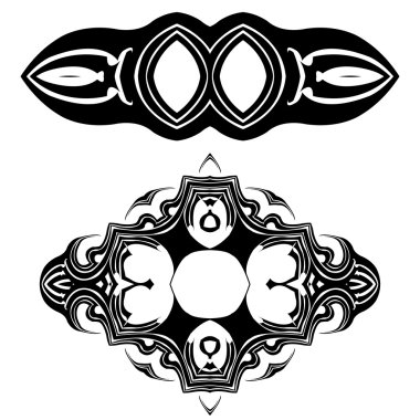 Black abstract pattern set