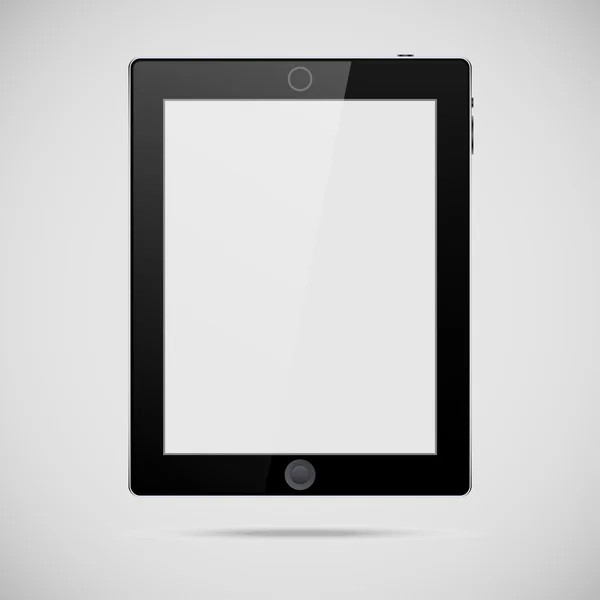 Réaliste téléphone portable noir avec écran blanc isolé sur gris — Image vectorielle
