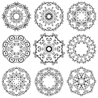 Round ornament set. Template for your design