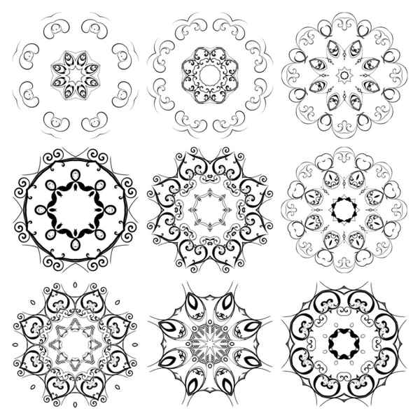 Sada kulaté ornamenty — Stockový vektor