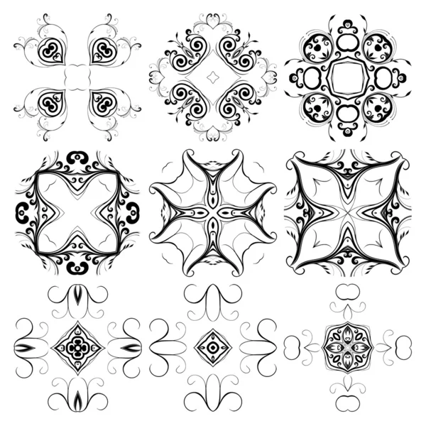 Ensemble d'ornements ronds — Image vectorielle