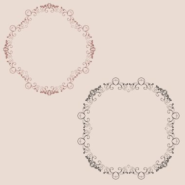 Dekoratif süsler arka plan üzerinde kümesi