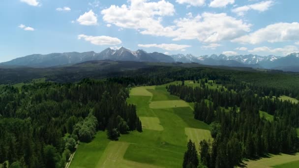 Paisaje Panorámico Montaña Vista Aérea Una Amplia Cordillera Larga Filmación — Vídeo de stock