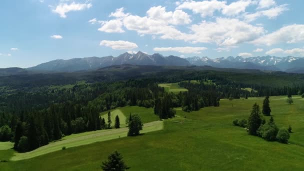 Paisaje Panorámico Montaña Vista Aérea Una Amplia Cordillera Larga Filmación — Vídeos de Stock