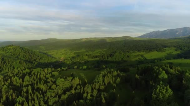 Montanha Aérea Durante Verão Vista Épica Vista Aérea Paisagem Montanhosa — Vídeo de Stock