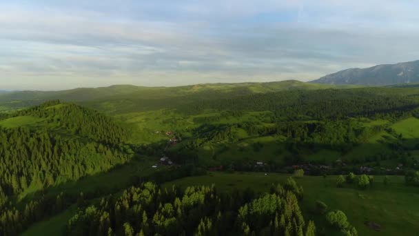 Montanha Aérea Durante Verão Vista Épica Vista Aérea Paisagem Montanhosa — Vídeo de Stock
