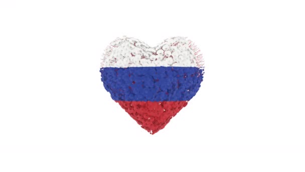 Dia Nacional Rússia Junho Animação Cardíaca Com Alfa Fosco Flores — Vídeo de Stock