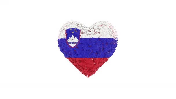 Día Nacional Eslovenia Junio Día Independencia Animación Del Corazón Con — Vídeos de Stock