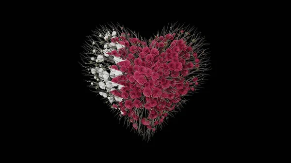 Национальный День Катара Декабря Форма Сердца Сделана Цветов Черном Фоне — стоковое фото