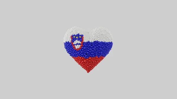 Национальный День Словении Июня День Независимости Форма Сердца Сделана Блестящей — стоковое фото