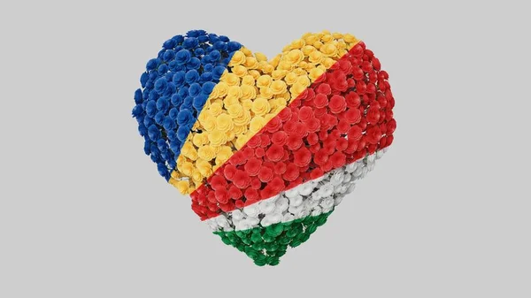 Seychelles National Day June Independence Day Heart Shape Made Out — Stock Photo, Image