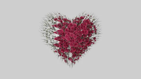 Día Nacional Qatar Diciembre Forma Corazón Hecha Flores Sobre Fondo Imagen de archivo