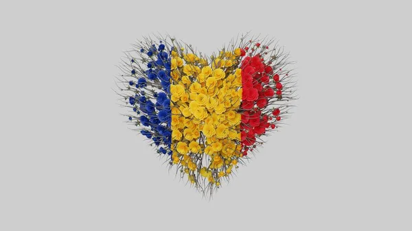 Rumania Día Nacional Diciembre Gran Día Unión Forma Corazón Hecha Imagen de stock