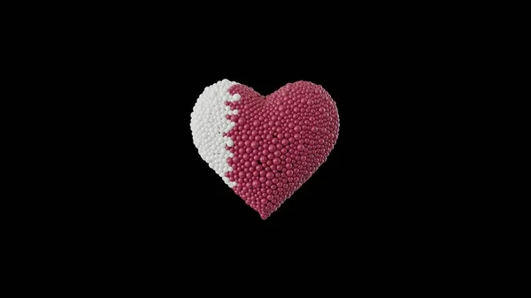 Εθνική Ημέρα Κατάρ Δεκεμβρίου Σχήμα Καρδιάς Φτιαγμένο Από Γυαλιστερή Σφαίρα — Φωτογραφία Αρχείου