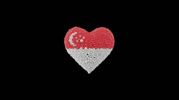 Singapore National Day August Independence Day Heart Shape Made Out — Stock Photo, Image