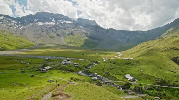 Timelapse Clouds Passing Mountains View Engstligenalp Adelboden Canton Bern Switzerland — Stockvideo