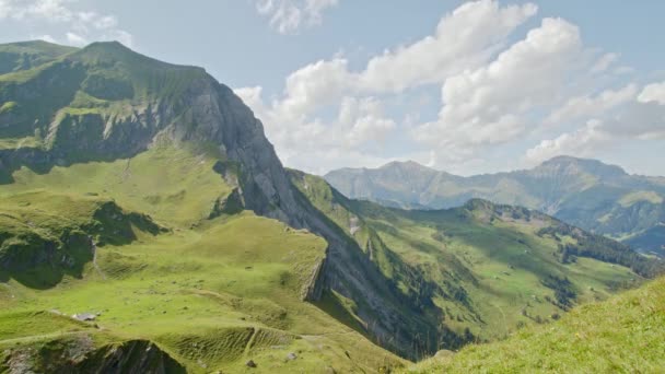 Timelapse Clouds Passing Mountains View Engstligenalp Adelboden Canton Bern Switzerland — Stockvideo