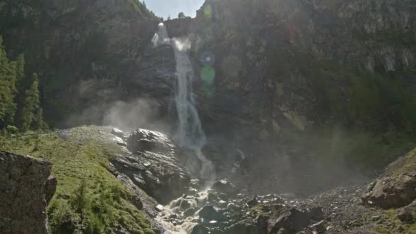 Waterfall Mountains Engstligen Waterfalls Adelboden Bernese Oberland Canton Bern Switzerland — Stockvideo