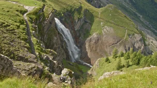 Wodospad Górach Wodospady Engstligen Adelboden Bernese Oberland Kanton Bern Szwajcaria — Wideo stockowe