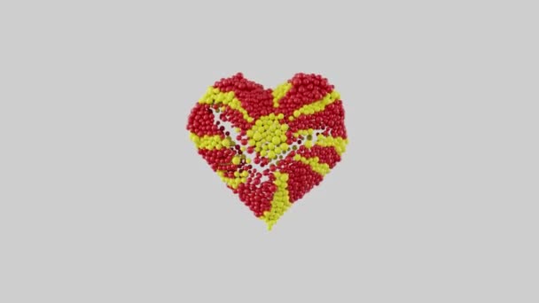 Εθνική Ημέρα Της Μακεδονίας Ημέρα Ανεξαρτησίας Σεπτεμβρίου Καρδιά Animation Άλφα — Αρχείο Βίντεο