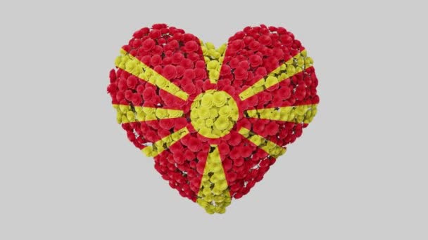 Festa Nazionale Della Macedonia Settembre Giorno Dell Indipendenza Animazione Cardiaca — Video Stock