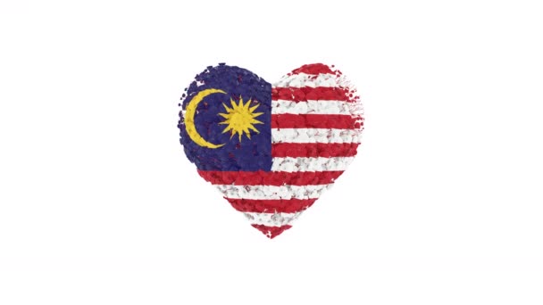 Malajzia Nemzeti Napja Augusztus Függetlenség Napja Szív Animáció Alfa Matt — Stock videók