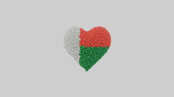 Nationale Dag Van Madagaskar Juni Onafhankelijkheidsdag Hartvorm Gemaakt Van Glanzende — Stockfoto