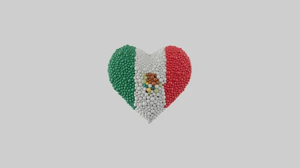 Día Nacional México Septiembre Día Independencia Forma Corazón Hecha Esferas —  Fotos de Stock