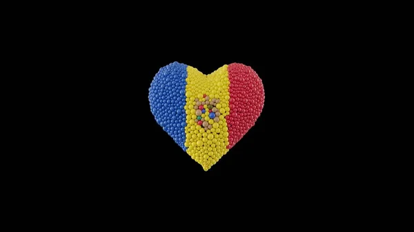 Εθνική Ημέρα Μολδαβίας Αυγούστου Ημέρα Ανεξαρτησίας Σχήμα Καρδιάς Φτιαγμένο Από — Φωτογραφία Αρχείου