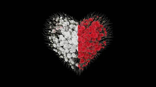 Fête Nationale Malte Septembre Jour Indépendance Coeur Forme Fleurs Sur — Photo