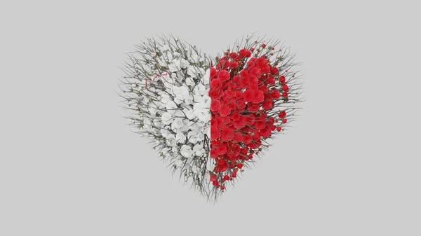 Día Nacional Malta Septiembre Día Independencia Forma Corazón Hecha Flores —  Fotos de Stock