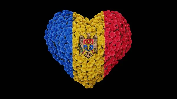 Εθνική Ημέρα Μολδαβίας Αυγούστου Ημέρα Πολιτείας Σχήμα Καρδιάς Φτιαγμένο Από — Φωτογραφία Αρχείου