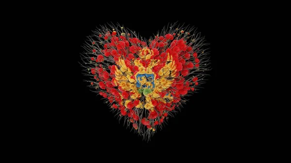 Montenegro National Day July Statehood Day Heart Shape Made Out — Stock Photo, Image