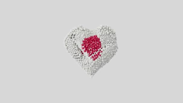 Japan National Day February Heart Animation Alpha Matte Heart Shape — Stock Video
