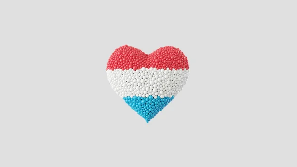 Luxemburgs Nationaldag Storhertigens Födelsedag Juni Hjärtat Form Gjord Glänsande Sfär — Stockfoto