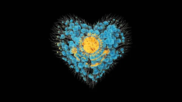 Narodowy Dzień Kazachstanu Grudnia Dzień Niepodległości Kształt Serca Wykonany Kwiatów — Zdjęcie stockowe