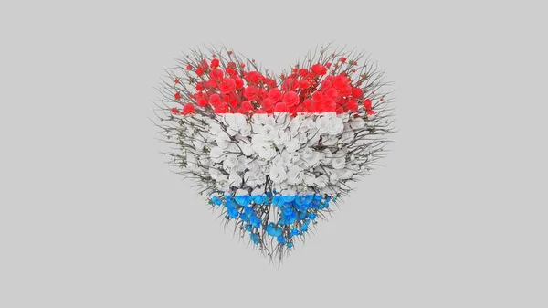 Luxemburgi Nemzeti Nap Nagyherceg Születésnapja Június Szív Alakú Készült Virágok — Stock Fotó