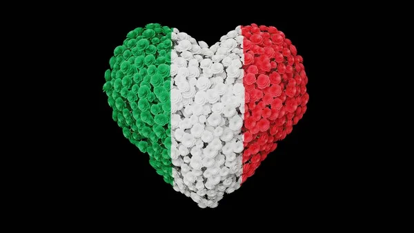 Día Nacional Italia Junio Día República Forma Corazón Hecha Flores Imágenes de stock libres de derechos