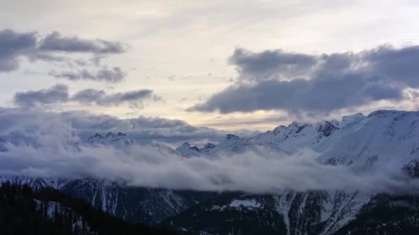 Wschód Słońca Timelapse Górach Alpejskich Zimą Widok Bettmeralp Kanton Valais — Wideo stockowe