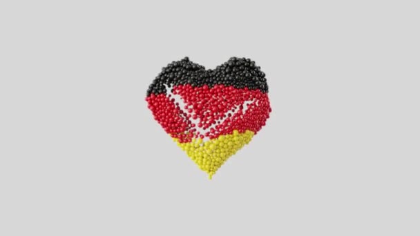 Německý Národní Den Německý Den Jednoty Října Srdeční Animace Alfa — Stock video