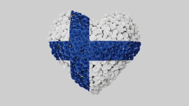 Dia Nacional Finlândia Dia Independência Dezembro Animação Cardíaca Com Alfa — Vídeo de Stock