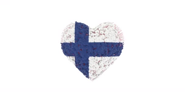Національний День Фінляндії День Незалежності Грудня Серцева Анімація Альфа Маттом — стокове відео