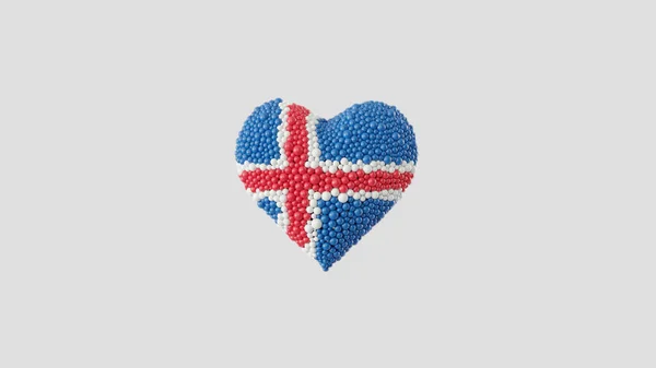 Izlandi Nemzeti Nap Június Köztársaságnap Szív Alakú Készült Fényes Gömb — Stock Fotó